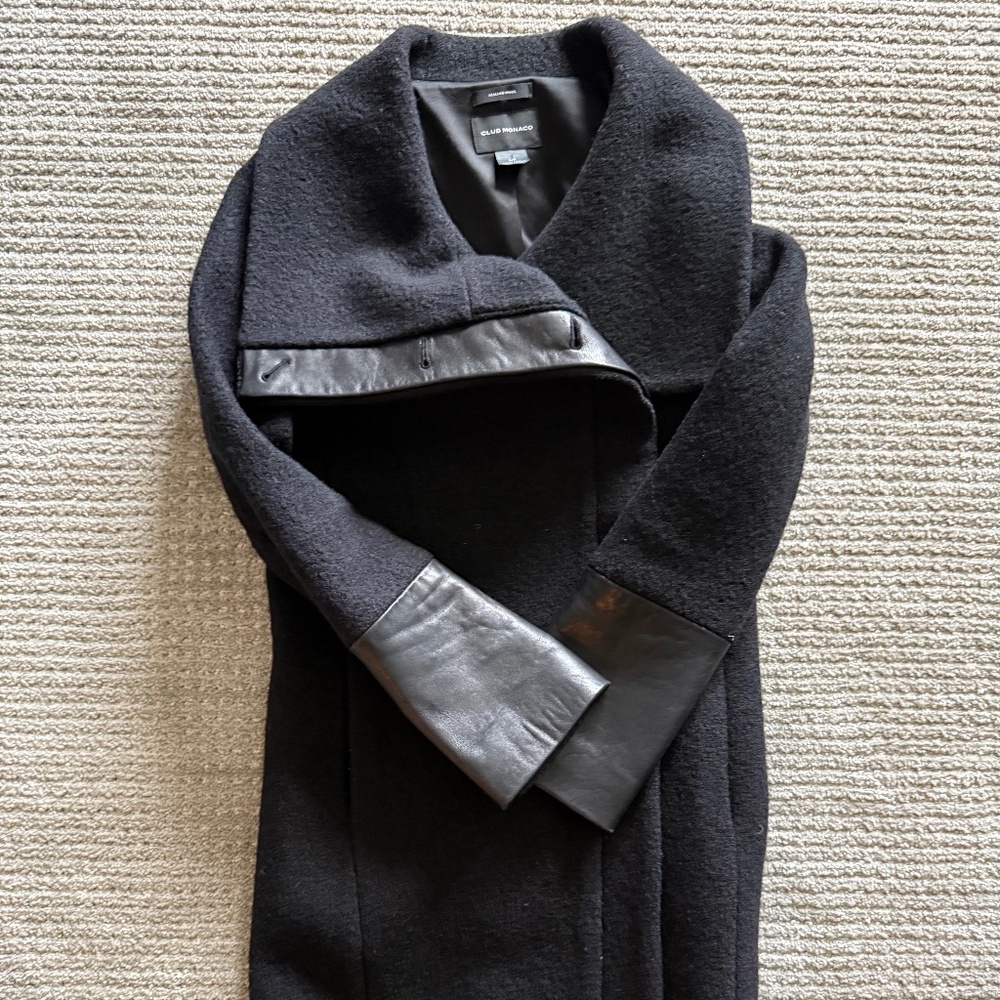 Club Monaco wool & leather coat